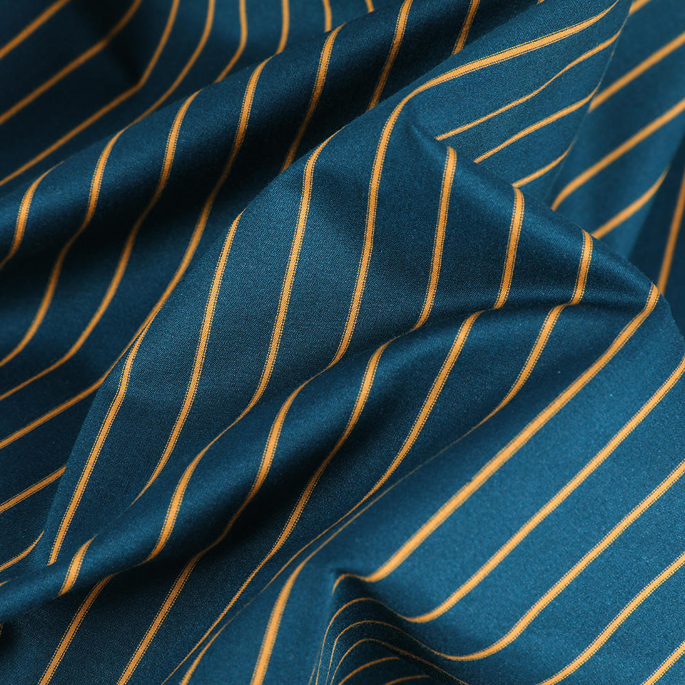 Tessuto a strisce di cotone a strisce di seta morbida a corpasolina in maglia spandex