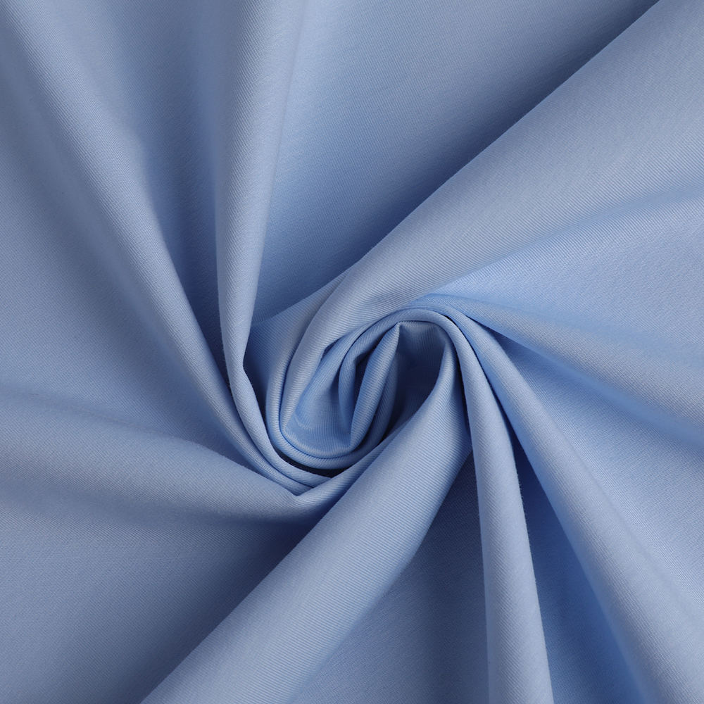Interlock La tessuto traspirante in lana di cotone liquido a misura di pelle adatta per preparare magliette